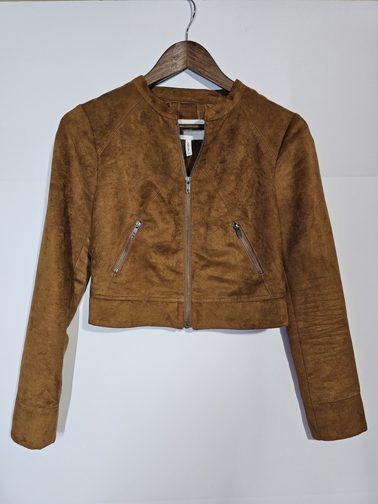 BCBGeneration Jackets & Blazers - BCBGeneration Cropped Faux Suede Jacket - Caramel Brown